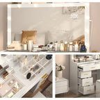 coiffeuse blanche avec miroir led - Mon cocon