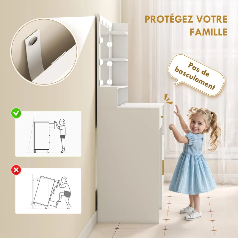 coiffeuse blanche avec miroir - Mon cocon