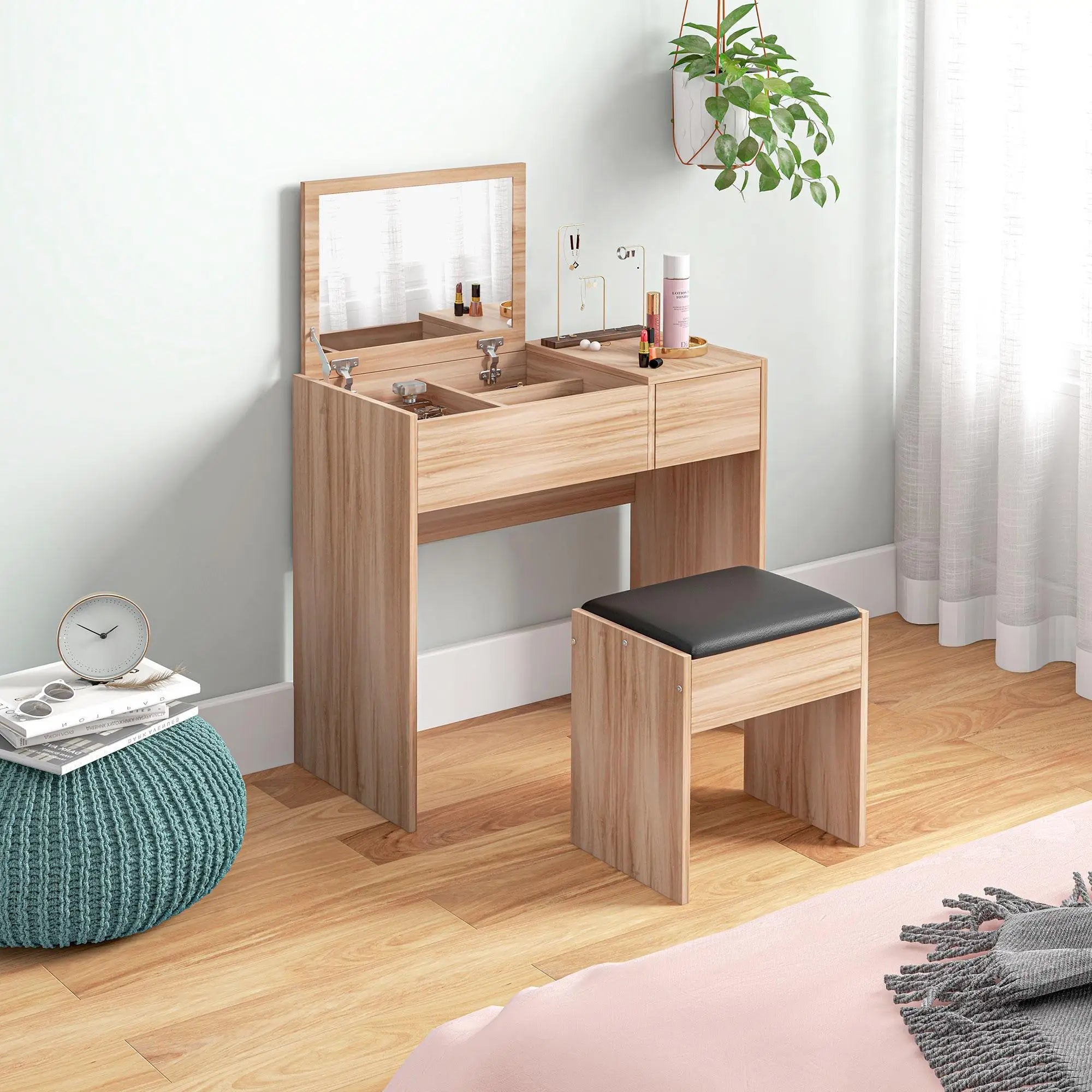 coiffeuse en bois avec miroir - Mon cocon