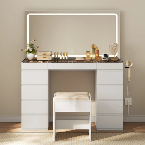 coiffeuse avec miroir led - Mon cocon