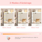 coiffeuse blanche avec miroir led - Mon cocon