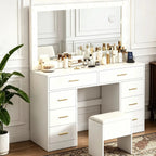 coiffeuse blanche avec miroir led - Mon cocon
