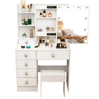 coiffeuse avec miroir led et tabouret - Mon cocon
