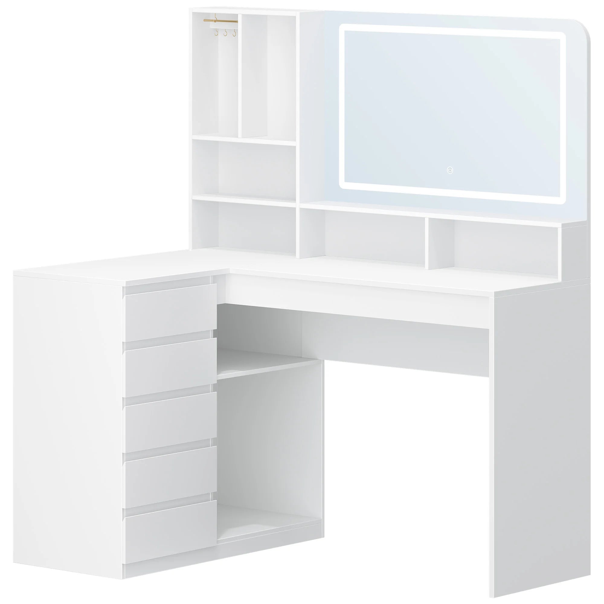coiffeuse d'angle avec miroir led - Mon cocon