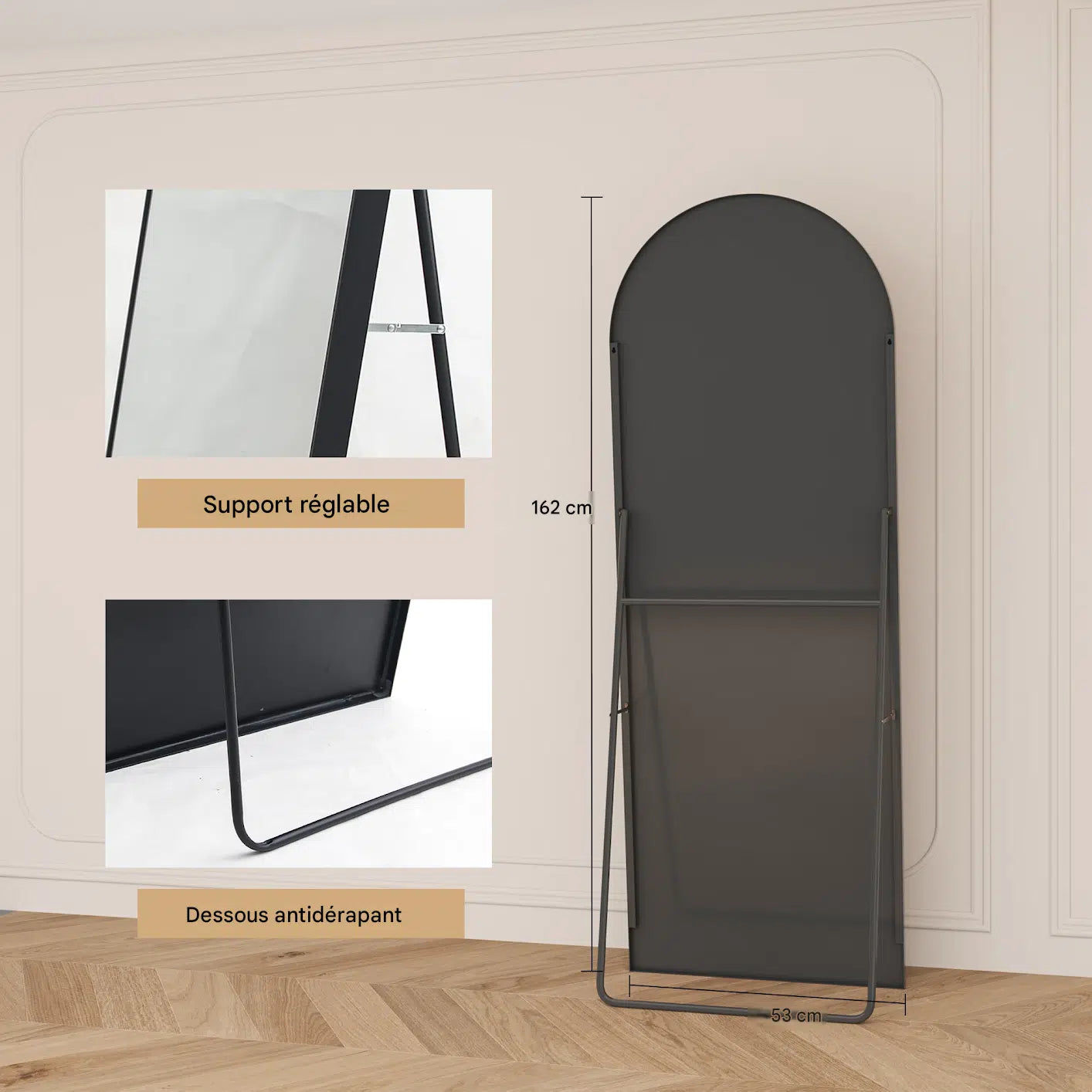 miroir sur pied doré - Mon cocon