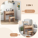 coiffeuse en bois avec miroir - Mon cocon