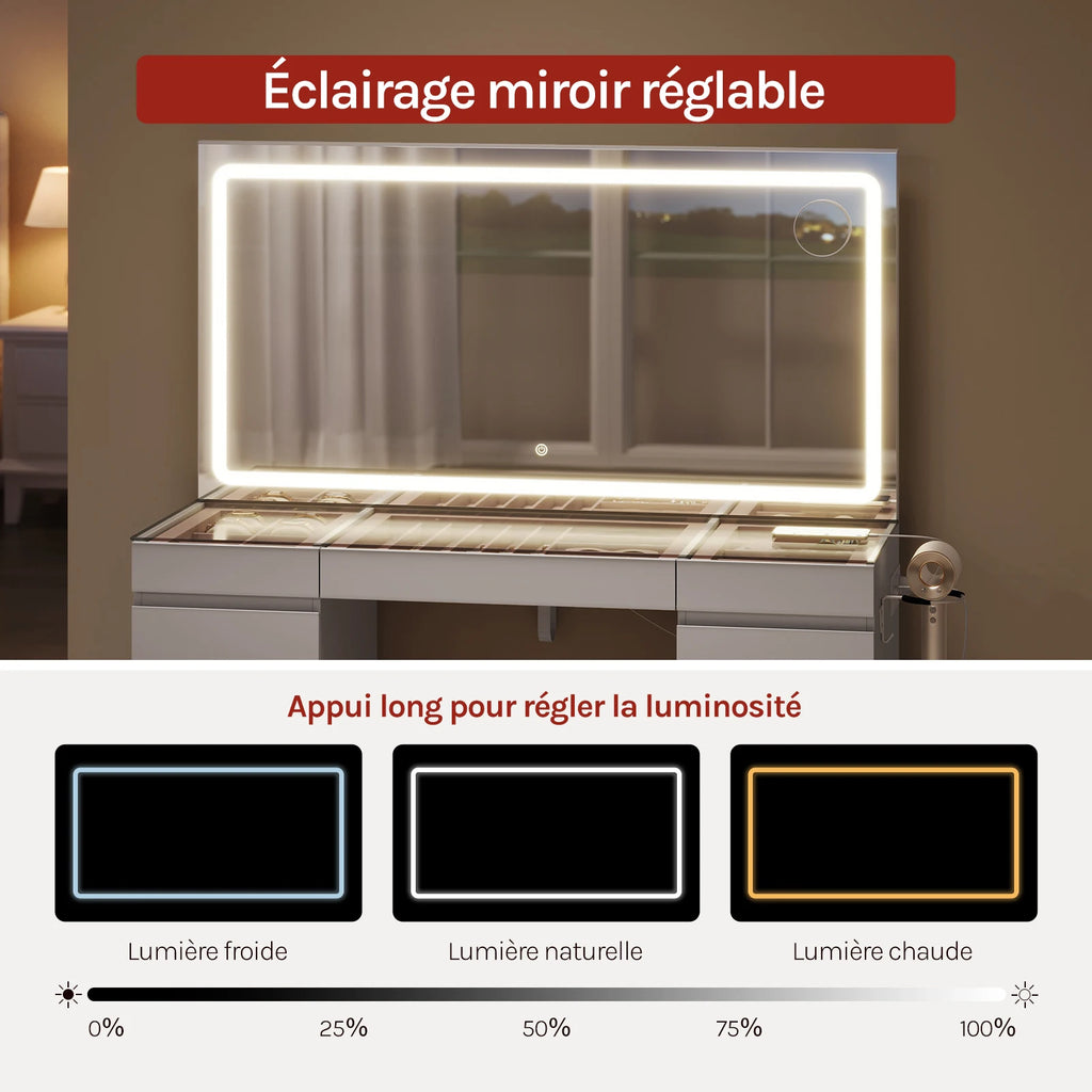coiffeuse avec miroir led - Mon cocon