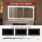 coiffeuse avec miroir led - Mon cocon