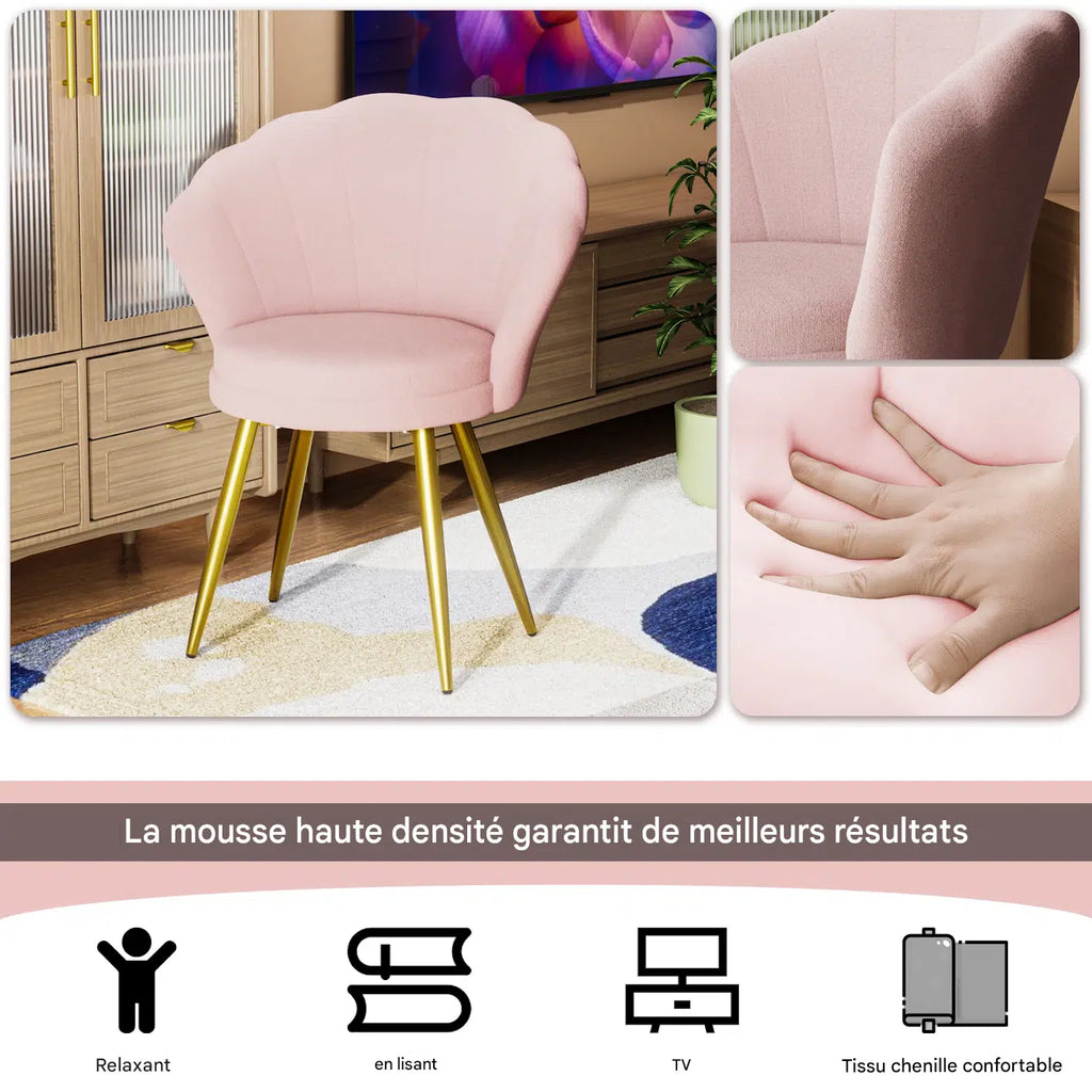chaise coiffeuse coquillage - Mon cocon