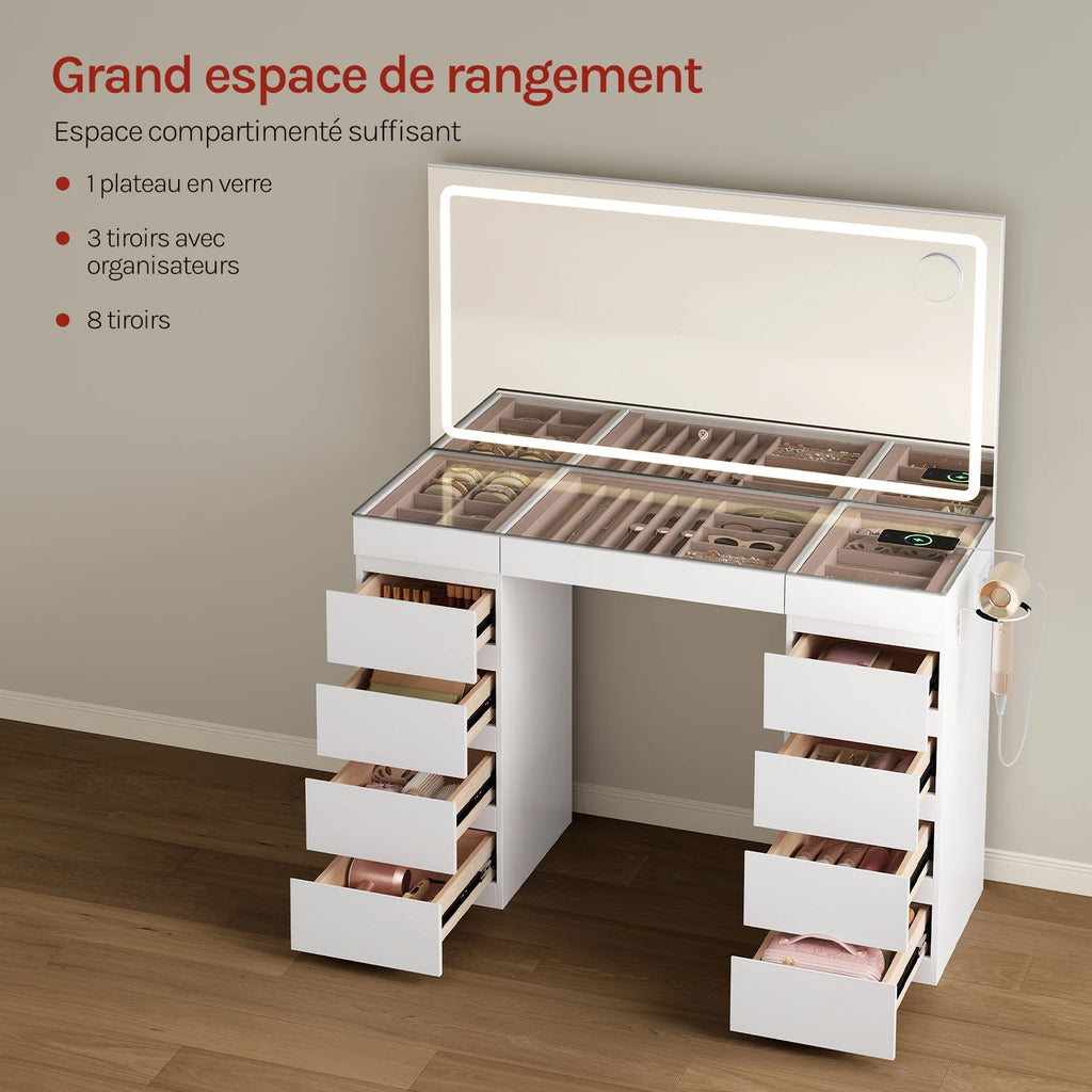 coiffeuse avec miroir led - Mon cocon