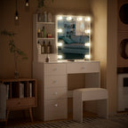 coiffeuse avec miroir led et tabouret - Mon cocon