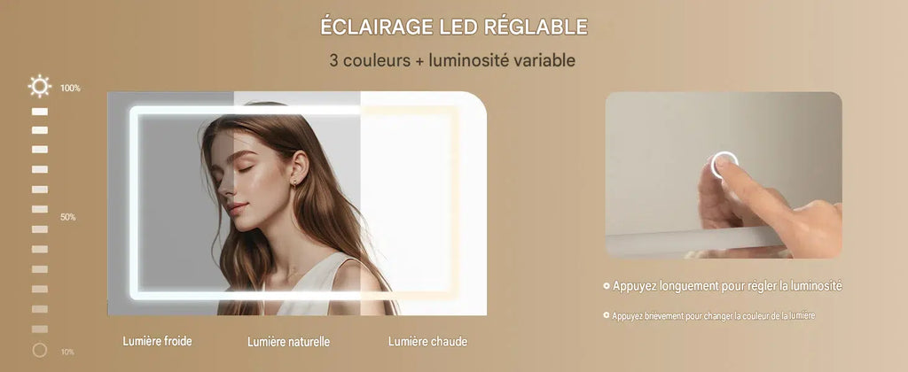 coiffeuse d'angle avec miroir led - Mon cocon