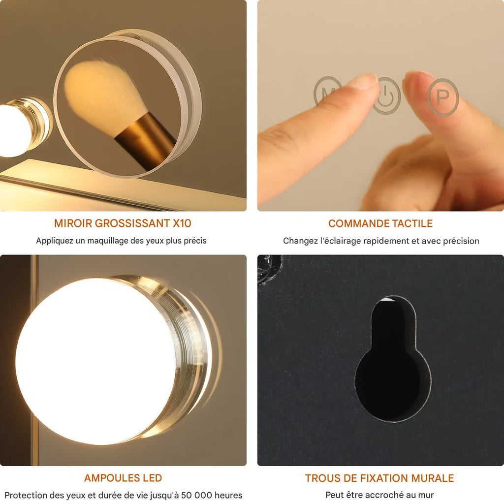 miroir coiffeuse bluetooth - Mon cocon