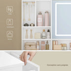 coiffeuse d'angle avec miroir led - Mon cocon