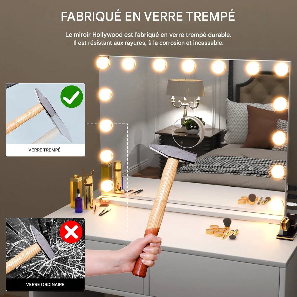 miroir coiffeuse bluetooth - Mon cocon