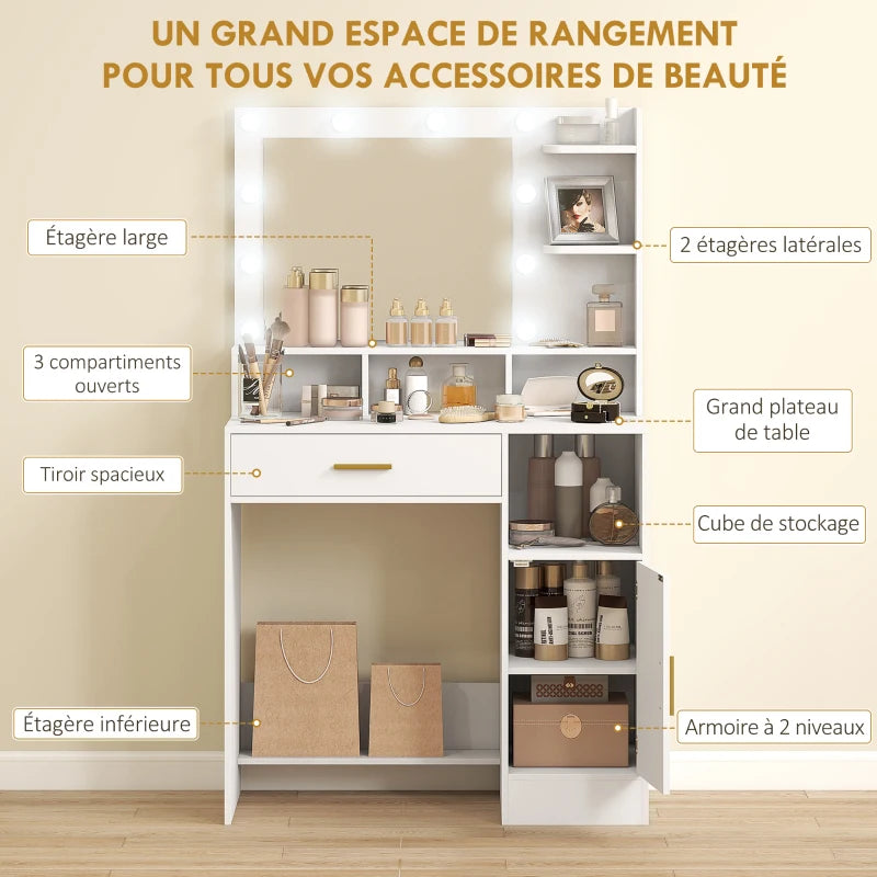 coiffeuse blanche avec miroir - Mon cocon