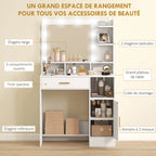 coiffeuse blanche avec miroir - Mon cocon